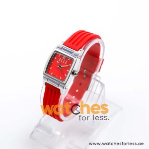 Elle Women’s Quartz Red Silicone Strap Red Dial 23mm Watch EL20040P04N