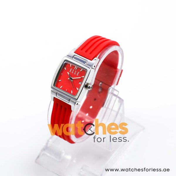 Elle Women’s Quartz Red Silicone Strap Red Dial 23mm Watch EL20040P04N