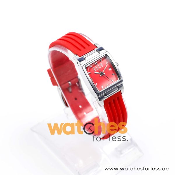 Elle Women’s Quartz Red Silicone Strap Red Dial 23mm Watch EL20040P04N