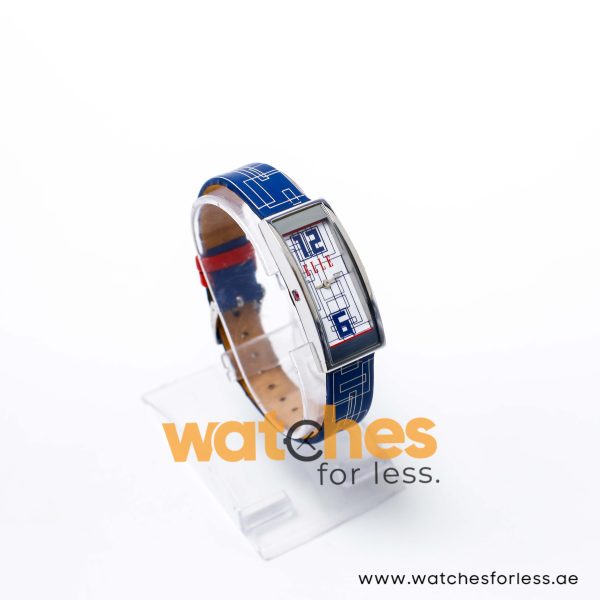 Elle Women’s Quartz Blue Leather Strap White Line Multi Color Dial 19mm Watch EL20116SO4C