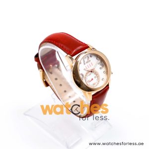 Elle Women’s Quartz Red Leather Strap Mother Of Pearl Dial 40mm Watch EL20049SO3N