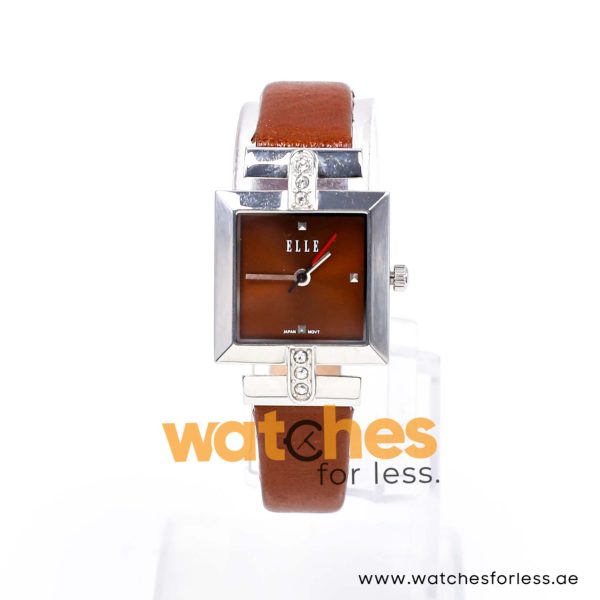 Elle Women’s Quartz Brown Leather Strap Brown Dial 25mm Watch EL20028S04C