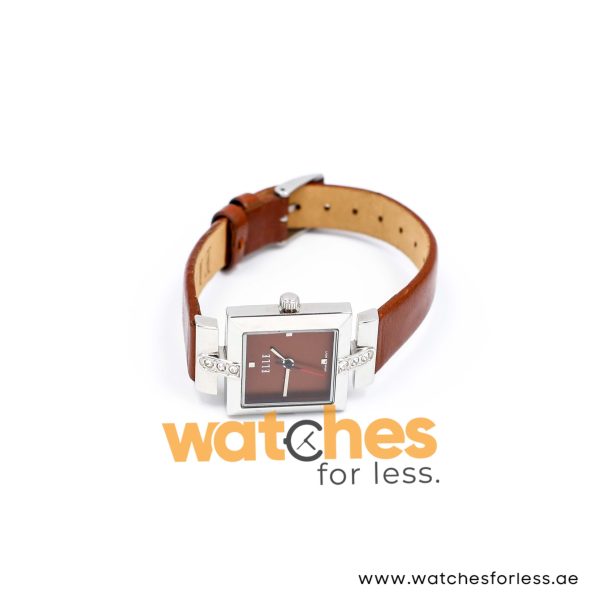 Elle Women’s Quartz Brown Leather Strap Brown Dial 25mm Watch EL20028S04C