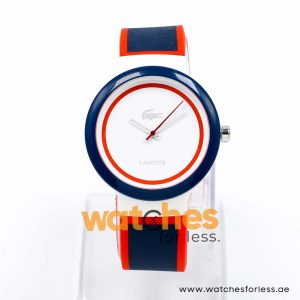 Lacoste Women’s/Kid’s Quartz Navy Blue & Red Silicone Strap White Dial 40mm Watch 2020029/1