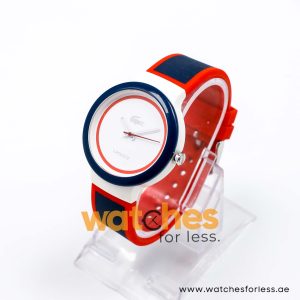 Lacoste Women’s/Kid’s Quartz Navy Blue & Red Silicone Strap White Dial 40mm Watch 2020029/1