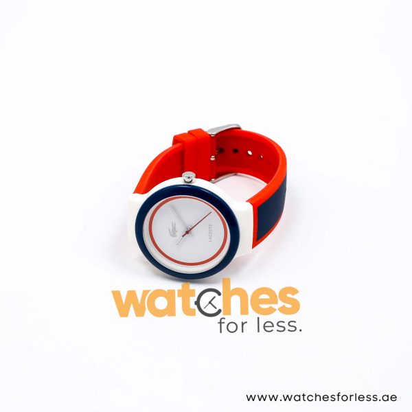 Lacoste Women’s/Kid’s Quartz Navy Blue & Red Silicone Strap White Dial 40mm Watch 2020029/1