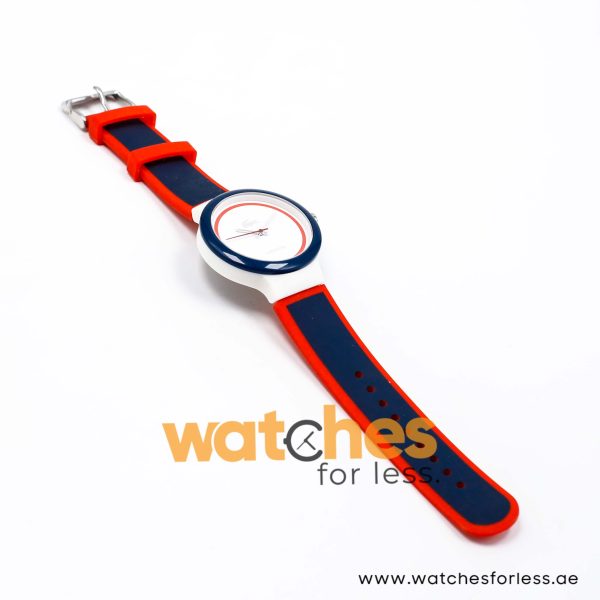 Lacoste Women’s/Kid’s Quartz Navy Blue & Red Silicone Strap White Dial 40mm Watch 2020029/1