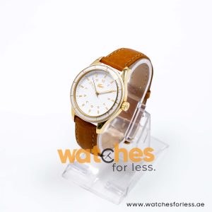 Lacoste Women’s Quartz Camel Brown Leather Strap White Dial 39mm Watch 2000742