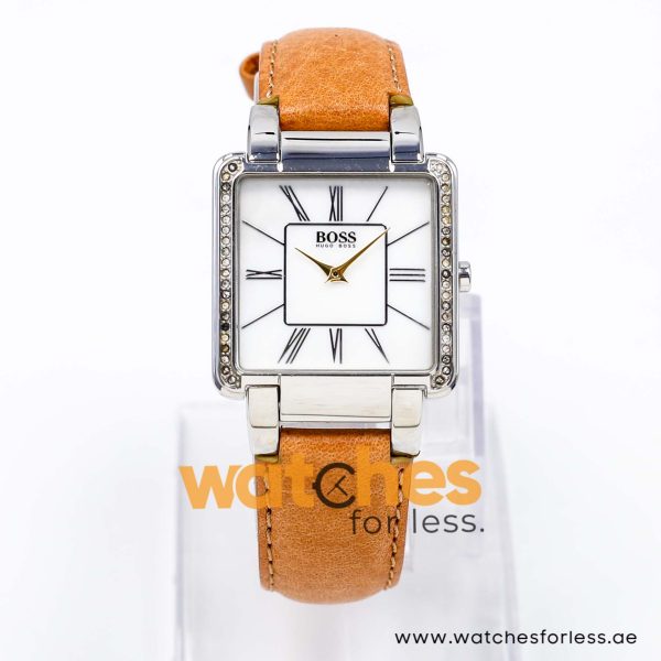 Hugo Boss Women’s Quartz Camel Brown Leather Strap Mother Of Pearl Dial 31mm Watch 1502158/1