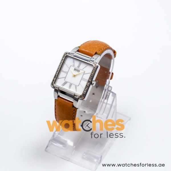 Hugo Boss Women’s Quartz Camel Brown Leather Strap Mother Of Pearl Dial 31mm Watch 1502158/1