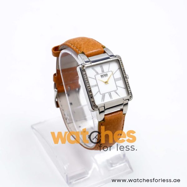 Hugo Boss Women’s Quartz Camel Brown Leather Strap Mother Of Pearl Dial 31mm Watch 1502158/1