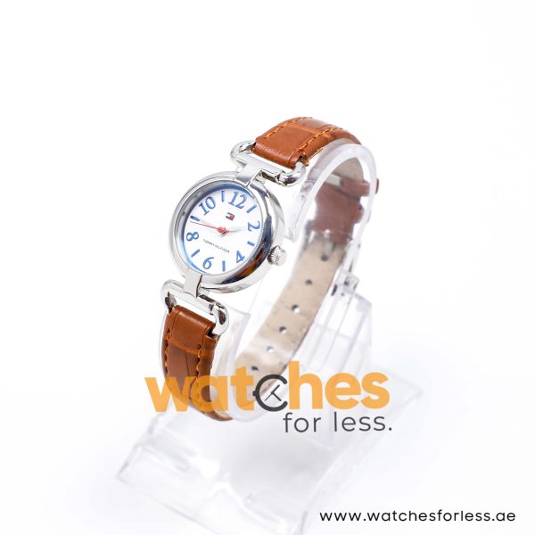 Tommy Hilfiger Women’s Quartz Brown Leather Strap White Dial 28mm Watch TH91340826/3