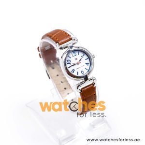 Tommy Hilfiger Women’s Quartz Brown Leather Strap White Dial 28mm Watch TH91340826/3