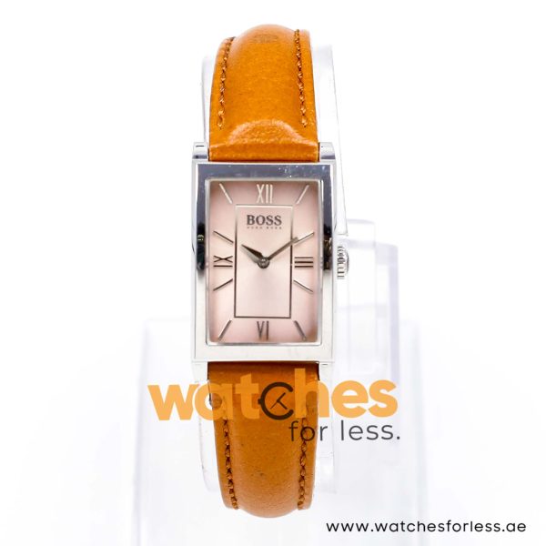 Hugo Boss Women’s Quartz Camel Brown Leather Strap Pink Dial 21mm Watch 1502176