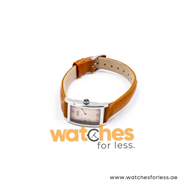 Hugo Boss Women’s Quartz Camel Brown Leather Strap Pink Dial 21mm Watch 1502176