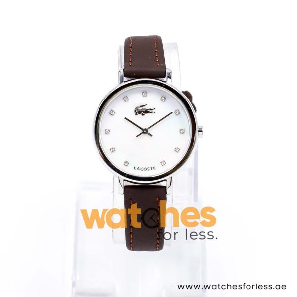 Lacoste Women’s Quartz Dark Brown Leather Strap Mother Of Pearl Dial 35mm Watch 2000590/1