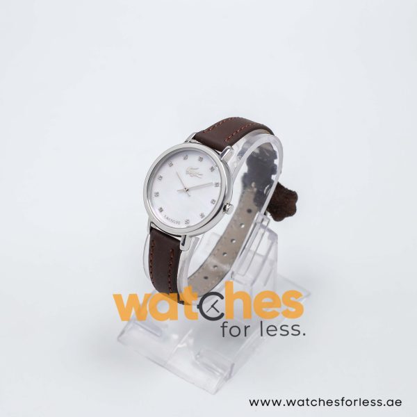 Lacoste Women’s Quartz Dark Brown Leather Strap Mother Of Pearl Dial 35mm Watch 2000590/1