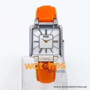 Hugo Boss Women’s Quartz Orange Leather Strap Mother Of Pearl Dial 31mm Watch 1502157/1