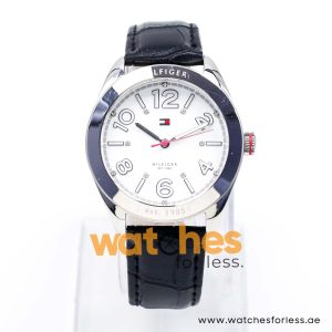 Tommy Hilfiger Women’s Quartz Black Leather Strap White Dial 40mm Watch 1781256/4