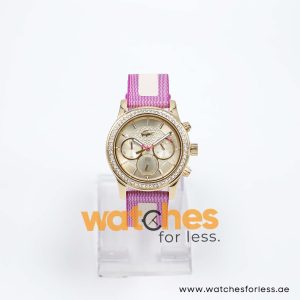 Lacoste Women’s Quartz White & Purple Nylon Strap Champagne Dial 40mm Watch 2000835