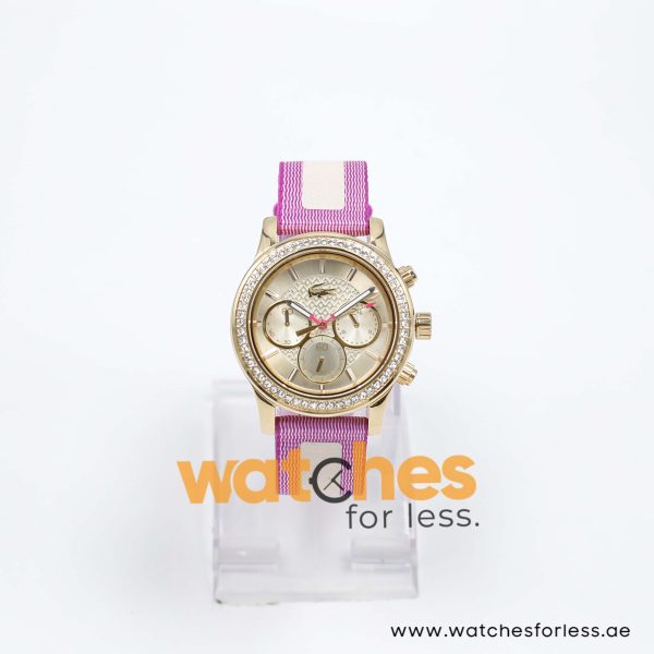 Lacoste Women’s Quartz White & Purple Nylon Strap Champagne Dial 40mm Watch 2000835