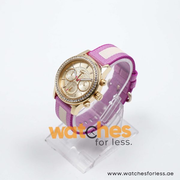 Lacoste Women’s Quartz White & Purple Nylon Strap Champagne Dial 40mm Watch 2000835