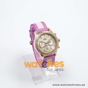 Lacoste Women’s Quartz White & Purple Nylon Strap Champagne Dial 40mm Watch 2000835