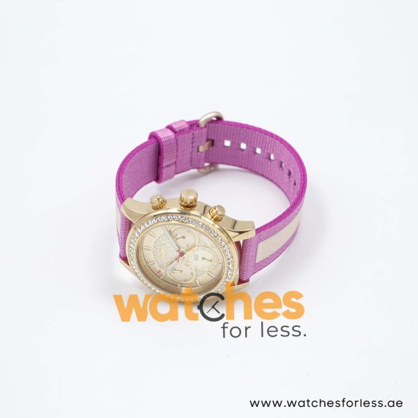 Lacoste Women’s Quartz White & Purple Nylon Strap Champagne Dial 40mm Watch 2000835