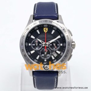 Ferrari Men’s Quartz Navy Blue Hybrid Strap Black Dial 44mm Watch 830039/1