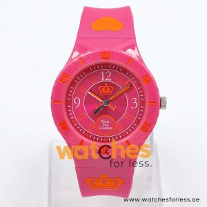 Juicy Couture Women’s Quartz Pink Silicone Strap Pink Dial 42mm Watch 1900826