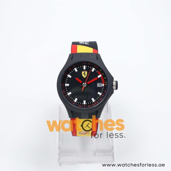 Ferrari Men’s Quartz Multi Color Silicone Strap Black Dial 44mm Watch 830130