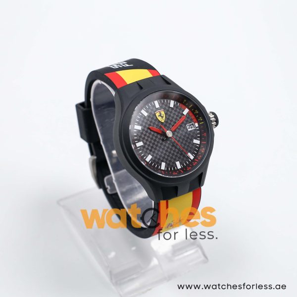 Ferrari Men’s Quartz Multi Color Silicone Strap Black Dial 44mm Watch 830130