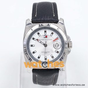 Tommy Hilfiger Men’s Quartz Black Leather Strap White Dial 40mm Watch TH151140628