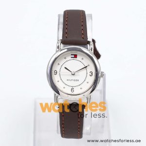 Tommy Hilfiger Women’s Quartz Dark Brown Leather Strap White Dial 30mm Watch 1780168