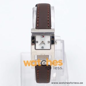 Tommy Hilfiger Women’s Quartz Dark Brown Leather Strap Silver Dial 21mm Watch TH743