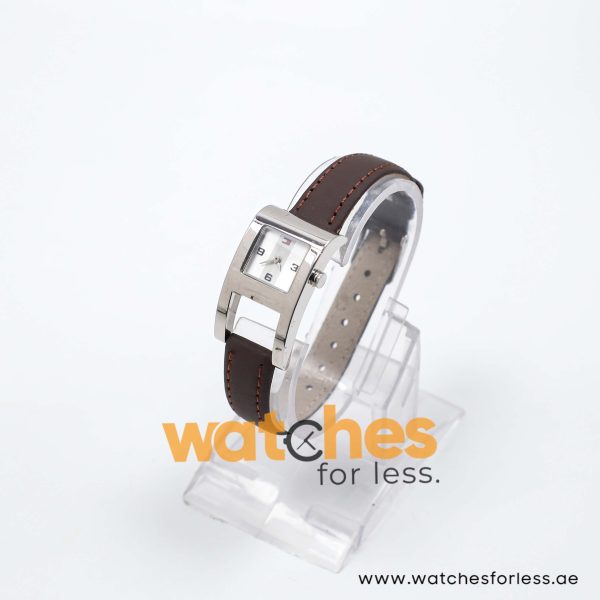 Tommy Hilfiger Women’s Quartz Dark Brown Leather Strap Silver Dial 21mm Watch TH743