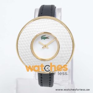 Lacoste Women’s Quartz Black Leather Strap White Dial 42mm Watch 20002235/3