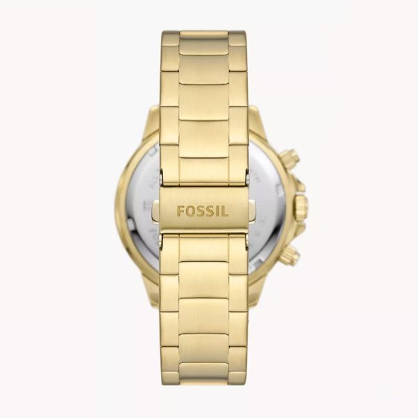 Fossil Men’s Quartz Gold Stainless Steel Green Dial 45mm Watch BQ2754 (Without Tag)