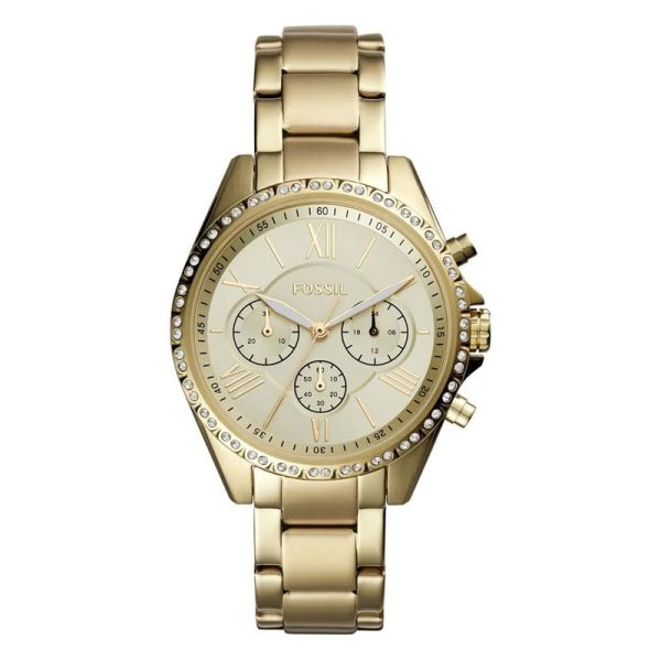 Fossil Women’s Quartz Gold Stainless Steel Gold Dial 40mm Watch BQ3378 (Without Tag)