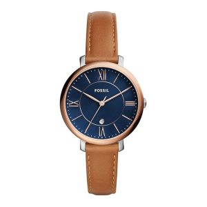 Fossil Women’s Quartz Brown Leather Strap Blue Dial 36mm Watch ES4274 (Without Tag)