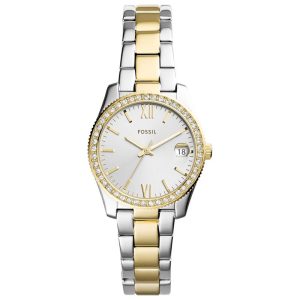 Fossil Women’s Quartz Two Tone Stainless Steel Silver Dial 32mm Watch ES4319 (Without Tag)