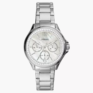 Fossil Women’s Quartz Silver Stainless Steel Mother Of Pearl Dial 38mm Watch ES4778 (Without Tag)