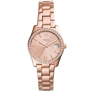 Fossil Women’s Quartz Rose Gold Stainless Steel Rose Gold Dial 32mm Watch ES4318 (Without Tag)