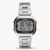 Fossil Men’s Digital Silver Stainless Steel Positive Display Dial 40mm Watch FS5844