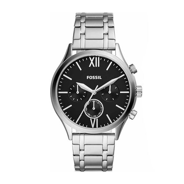 Fossil Men’s Quartz Silver Stainless Steel Black Dial 44mm Watch BQ2469 (Without Tag)