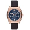 Emporio Armani Men’s Quartz Brown Leather Strap Blue Dial 43mm Watch AR11563