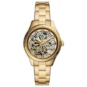 Fossil Women’s Automatic Gold Stainless Steel Gold Dial 36mm Watch BQ3755