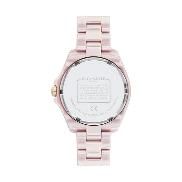 Coach Women’s Quartz Light Pink Ceramic Chain Light Pink Dial 34mm Watch 14503465