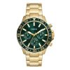 Fossil Men’s Quartz Gold Stainless Steel Green Dial 45mm Watch BQ2754 (Without Tag)