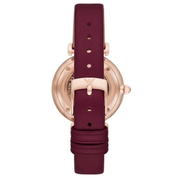 Emporio Armani Women’s Quartz Burgundy Leather Strap Burgundy Dial 32mm Watch AR11487